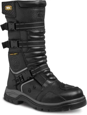 WORKLAND 77415 Motorcycle Boots for Men - Leather Boots with Protections - Work Boots For Men - Rubber Sole Slip Resistant and Reflective Motorcycle Riding Boots - Botas para Motocicleta Hombre