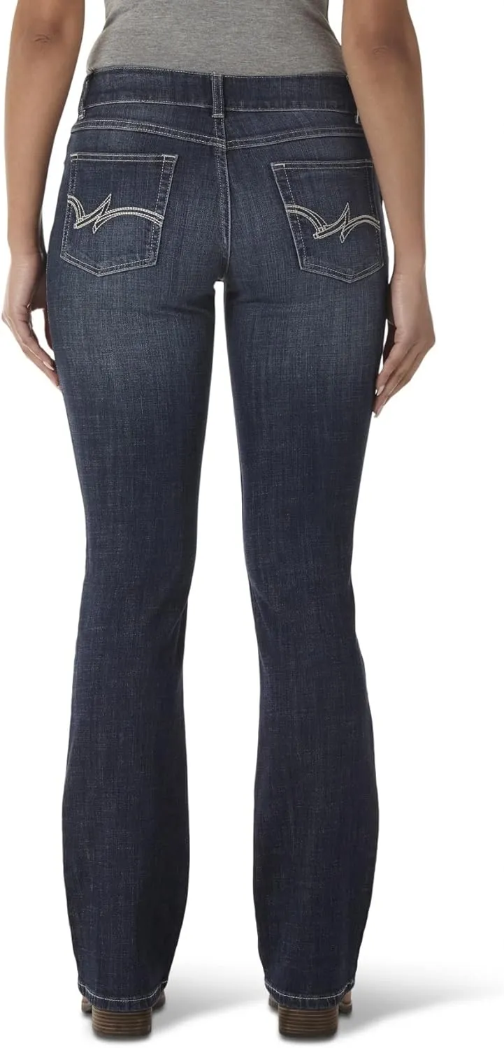 Wrangler Womens Western Mid Rise Stretch Boot Cut Jean