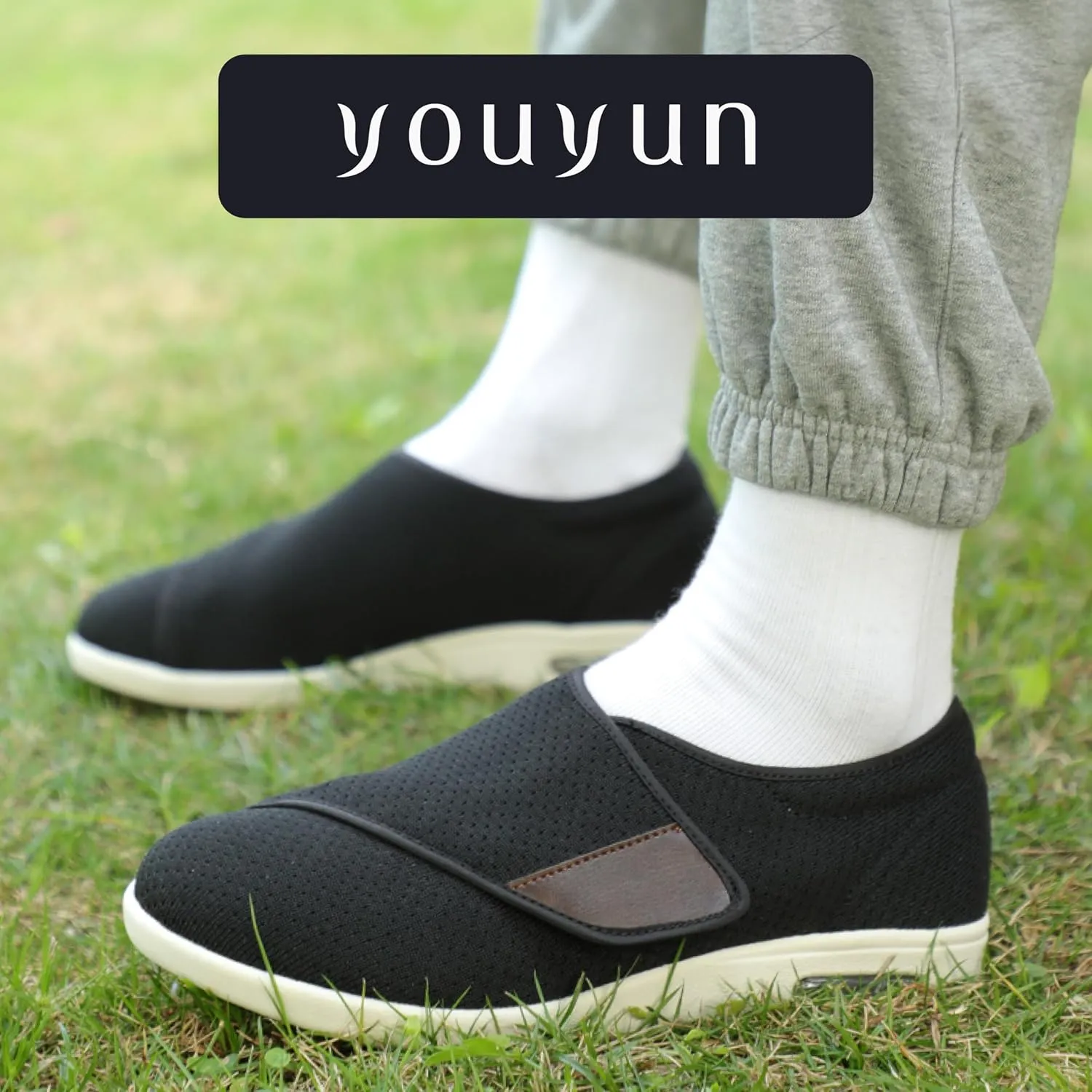 youyun Orthopedic Shoes for Women, Wide Fit Slip On Sneakers for Diabetics, Plantar Fasciitis and Swollen Feet Support, Lightweight Comfort and Breathable (Size 6-10)