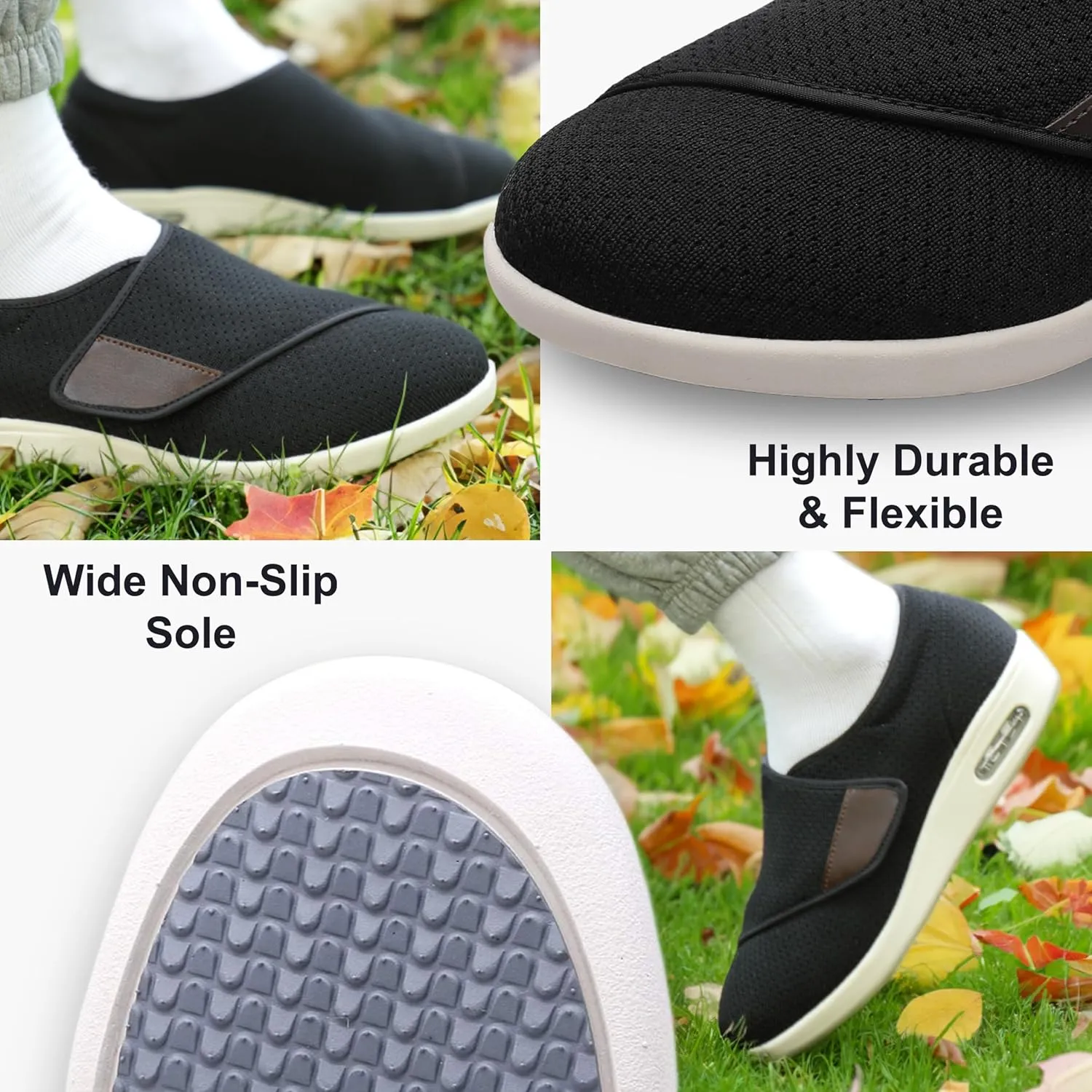 youyun Orthopedic Shoes for Women, Wide Fit Slip On Sneakers for Diabetics, Plantar Fasciitis and Swollen Feet Support, Lightweight Comfort and Breathable (Size 6-10)
