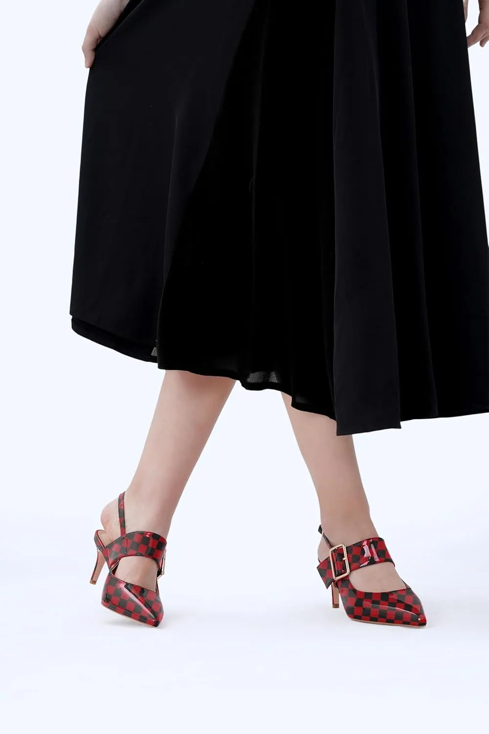 Z.Oufeier Women’s Slingback Low Stiletto Heels Close Pointed Toe Sandals Slip On Buckle Strap Mary Jane Dress Pumps Shoes